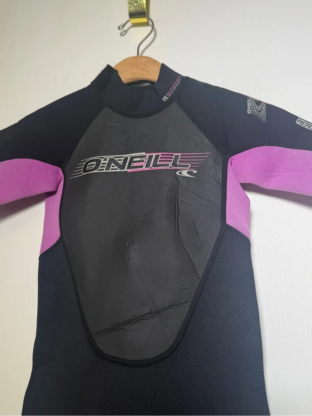 O'Neill Kids Short Sleeve Rashguard - Black & Purple Accents Size 6